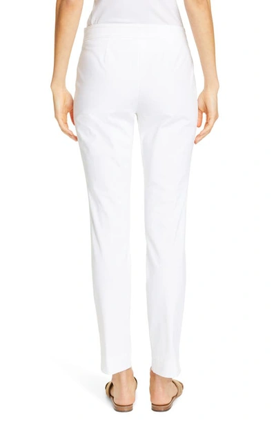 Lafayette 148 Manhattan Fundamental Step Hem Slim Pants In White