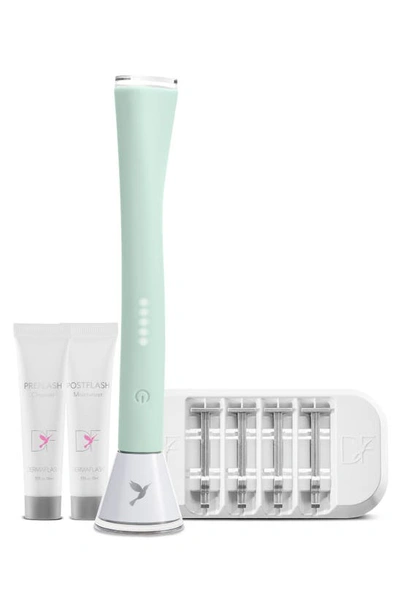 Dermaflash Luxe Anti-aging Sonic Dermaplaning + Peach Fuzz Removal Device In Icy Green