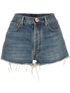 ALANUI ALANUI CROCHET POCKET DENIM SHORTS - 蓝色