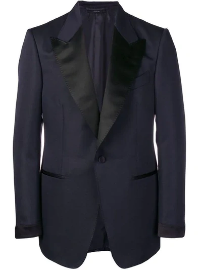 Tom Ford Classic Fitted Blazer In Blue