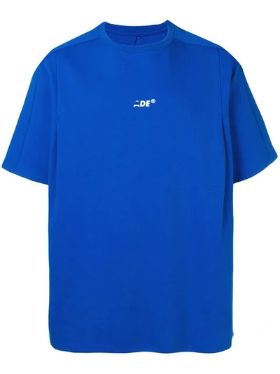 Ader Error Logo Print T-shirt - 蓝色 In Blue