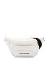 Balenciaga Everyday Pebbled Leather Belt Bag In White
