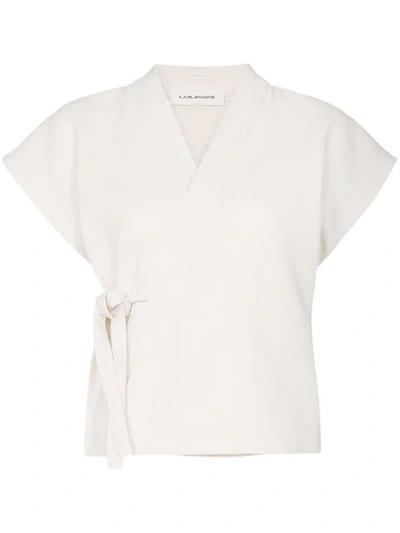 A_plan_application V-neck Wrap Help Judo Top - 大地色 In Neutrals