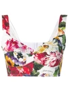 DOLCE & GABBANA PRINTED BUSTIER TOP