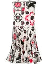 RED VALENTINO PRINTED PLEATED DRESS