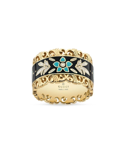 Gucci Icon Blooms Band Ring In 18k Gold, Size 6.75 In Yellow Gold