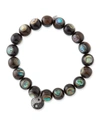 SYDNEY EVAN 14K YIN YANG DIAMOND & ABALONE WOOD BRACELET,PROD147130043