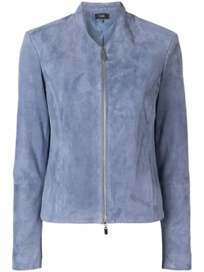 Arma Short Textured Jacket In Blue