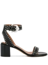 Givenchy Elegant Studded Leather Sandals In Black