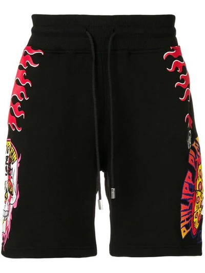 Philipp Plein Pizza Boys Shorts - 黑色 In Black