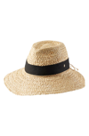 Helen Kaminski Newport Raffia Straw Hat In Natural/ Black