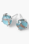 Ippolita Sterling Silver Rock Candy Bronze Turquoise Composite & Rock Crystal Doublet Stud Earrings In Silver/ Bronze Turquoise