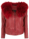 ANDREA BOGOSIAN TRIMMED LEATHER JACKET