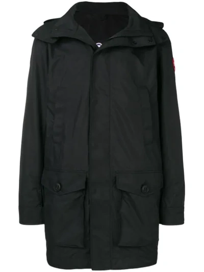 Canada Goose Padded Hooded Jacket In Black