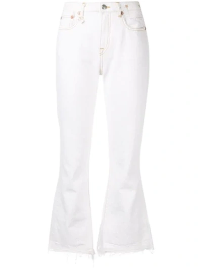 R13 Kick Fit Cropped Flared Jeans In Bale White