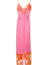 Msgm Silk-blend Dress With Shorts In Pink
