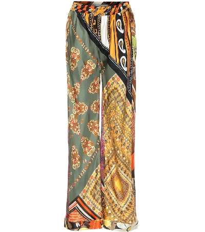 Chloé Loose Fit Floral Print Silk Trousers In 8za Multicolour