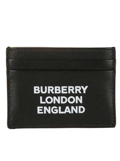 Burberry Logo Print Card Holder In Black