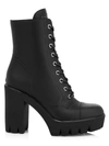 Giuseppe Zanotti Combat Boots In Black Leather In Nero