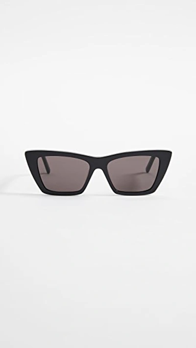 Saint Laurent Mica Cat-eye Acetate Sunglasses In Black