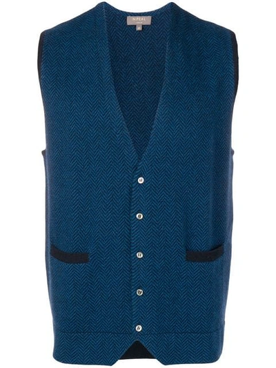 N•peal Knitted Waistcoat In Blue