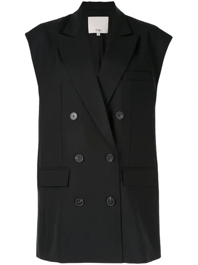 Tibi Structured Waistcoat In Black