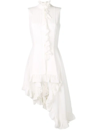 Alexander Mcqueen Broderie Anglaise Trim Dress In White