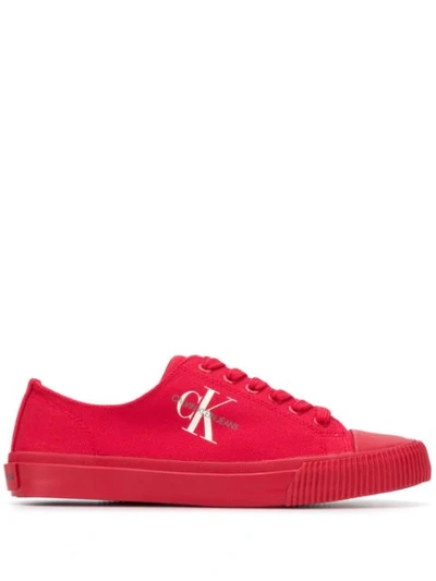 Calvin Klein Jeans Est.1978 Low-top Canvas Trainers In Red