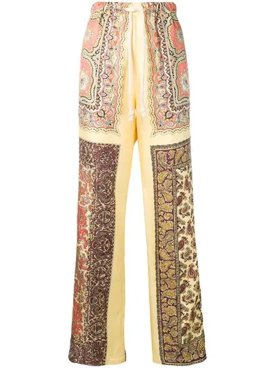 Etro High Rise Printed Palazzo Pants - 黄色 In Yellow