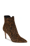 GIANVITO ROSSI LEOPARD PRINT POINTY TOE BOOTIE,G70321-85RIC-CMD