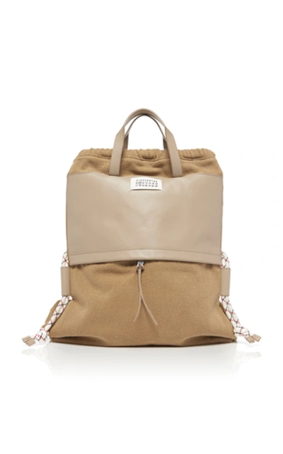 Maison Margiela Faux-leather And Canvas Convertible Backpack In Neutral