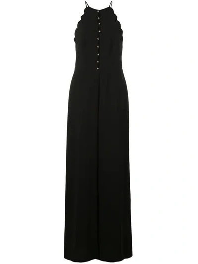 Zimmermann Scalloped Sleeveless Wide-leg Jumpsuit In Black