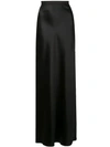 Shop Nili Lotan Long Slip Skirt With Side Slit In Blk