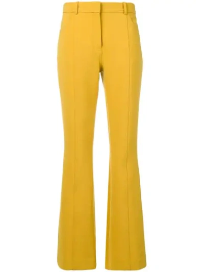 Victoria Victoria Beckham High-rise Flared Trousers - 黄色 In Yellow