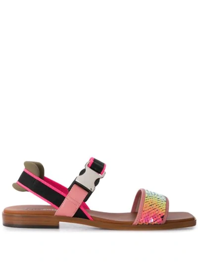 Alberto Gozzi Sequin Sandals In Pink