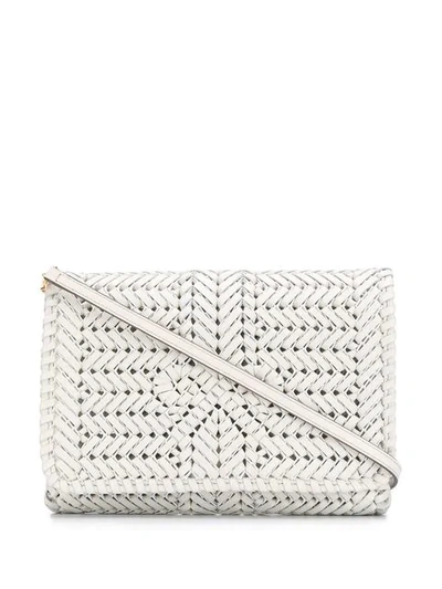 Anya Hindmarch The Neeson Woven Leather Crossbody Bag In White