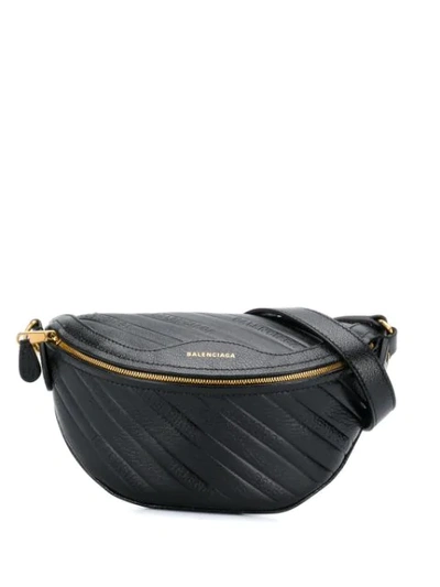 Balenciaga Extra Extra-small Souvenir Quilted Leather Belt Bag In Black