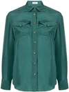 Brunello Cucinelli Long Sleeved Shirt In Green