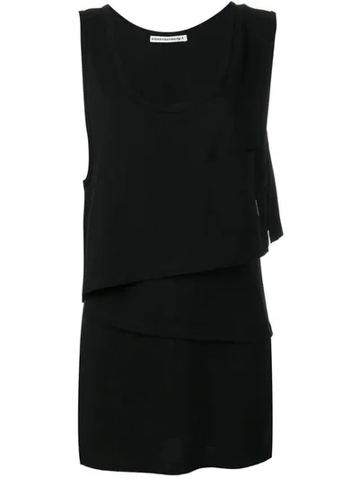 Alexander Wang T T By Alexander Wang Asymmetric Layered Shirt Dress - 黑色 In Black