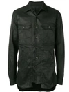 RICK OWENS DRKSHDW WAXED SHIRT JACKET