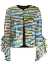 ALBERTO MAKALI RUFFLE EMBELLISHED JACKET