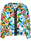 MSGM FLORAL PATTERN BOMBER JACKET