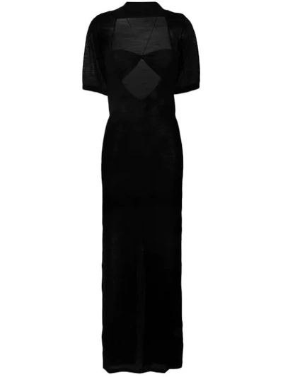 Jacquemus La Dressing Gown Piana Longue Dress In Black