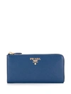 PRADA LOGO PLAQUE CONTINENTAL WALLET