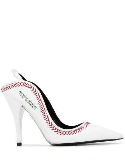 Calvin Klein 205w39nyc Jackie Baseball Pumps In White