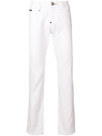 Philipp Plein Supreme Low-rise Straight Jeans In White