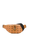 Mcm Fursten Visetos Medium Belt Bag In Cognac Coated Canvas In Neutrals
