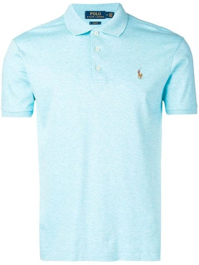 Polo Ralph Lauren Embroidered Logo Polo Shirt In Blue