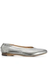 SILVANO SASSETTI METALLIC-EFFECT FLAT BALLERINAS