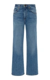 Khaite Abigail High-waisted Straight Leg Jeans In Medium Wash